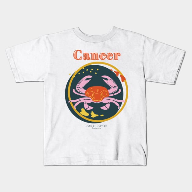 Cancer Zodiac Astrology Symbol Kids T-Shirt by Jaekindacray